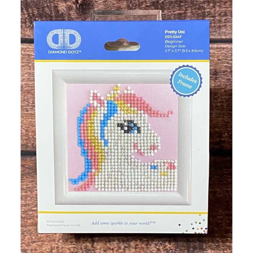 Diamond Dotz Pretty Uni Diamond Dotting Kit with frame (6in x 6in) New